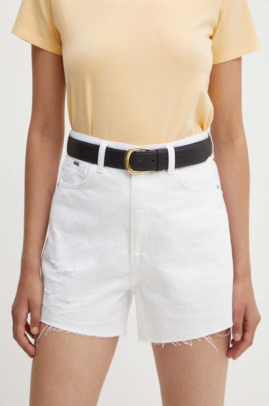 Τζιν σορτς Pepe Jeans A-LINE SHORT UHW A-LINE SHORT UHW χρώμα: άσπρο, PL801112TC1 PL801112TC1