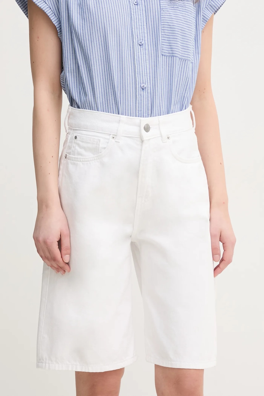 Τζιν σορτς Pepe Jeans BERMUDA SHORT UHW WHT χρώμα: άσπρο, PL801181