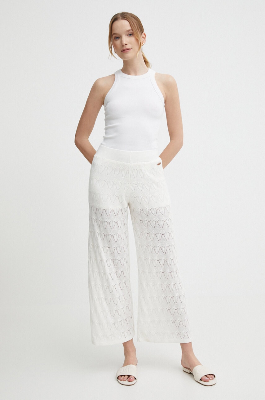 Παντελόνι με λινό μείγμα Pepe Jeans GOLDIE PANTS GOLDIE PANTS χρώμα: μπεζ, PL211749 PL211749