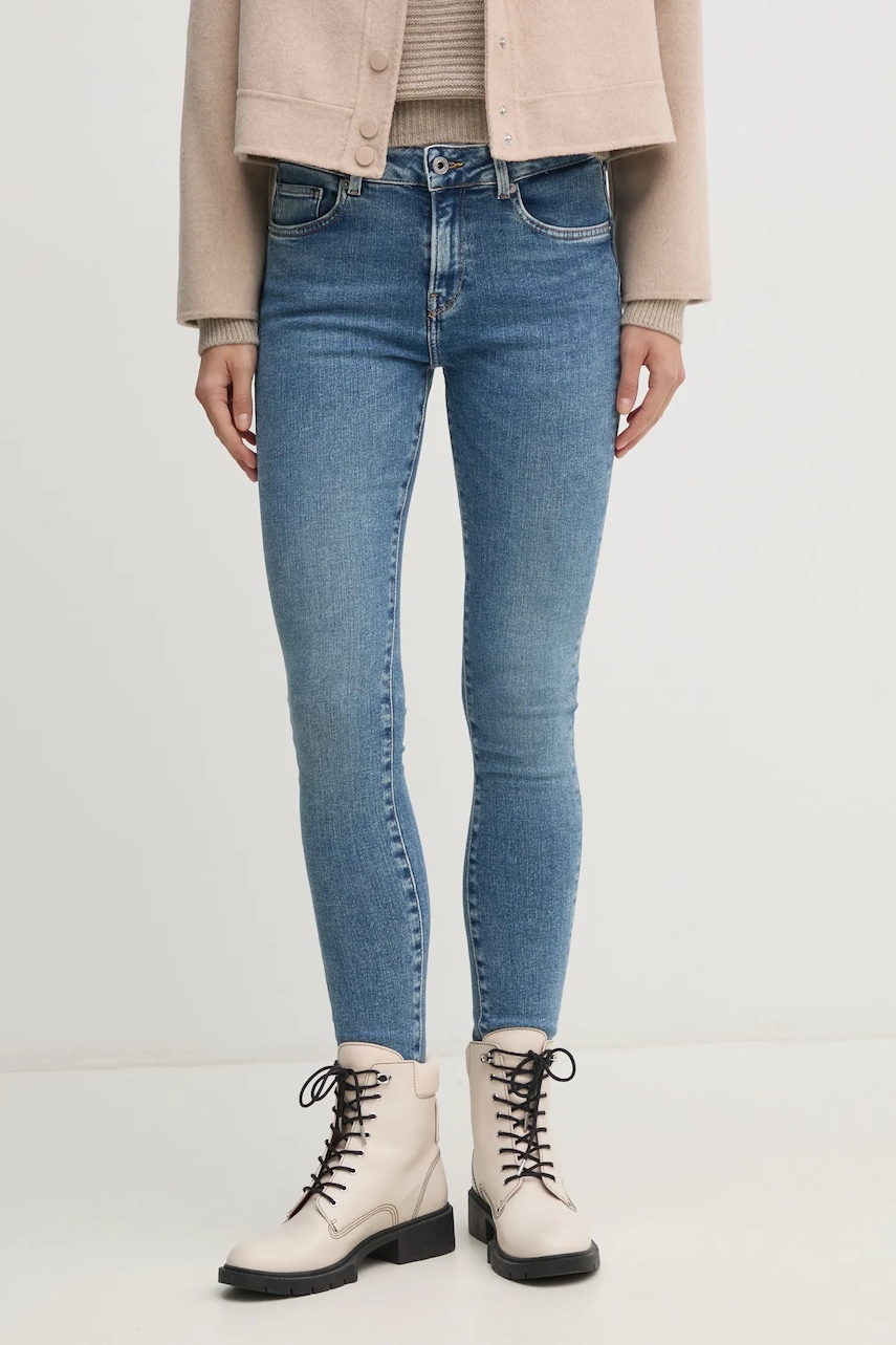 Τζιν παντελόνι Pepe Jeans SKINNY JEANS MW REGENT χρώμα: μπλε, PL204728IA3