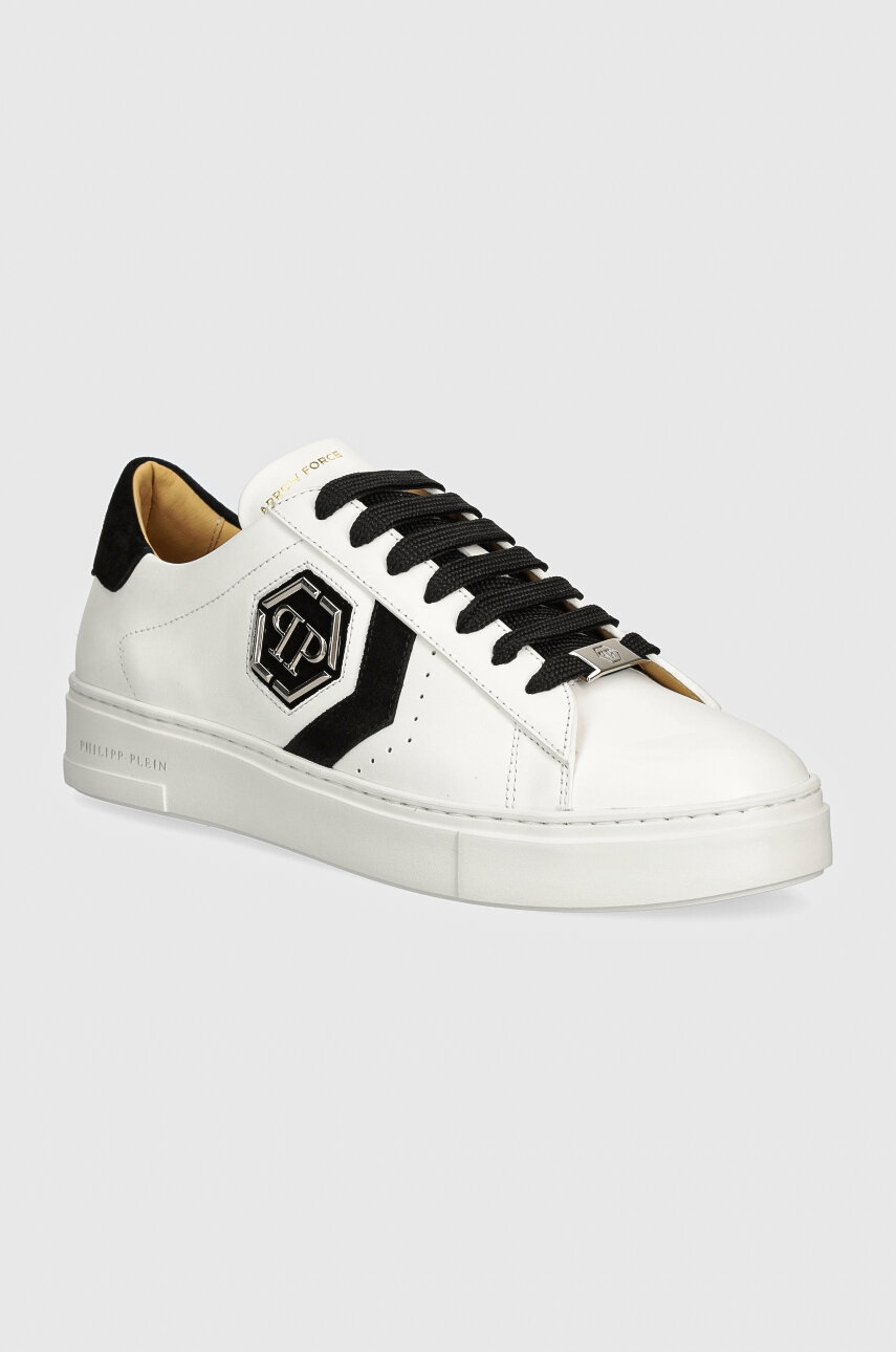 Δερμάτινα αθλητικά παπούτσια Philipp Plein Lo-Top Arrow Force χρώμα: άσπρο, MSC3998 PLE005N 0102