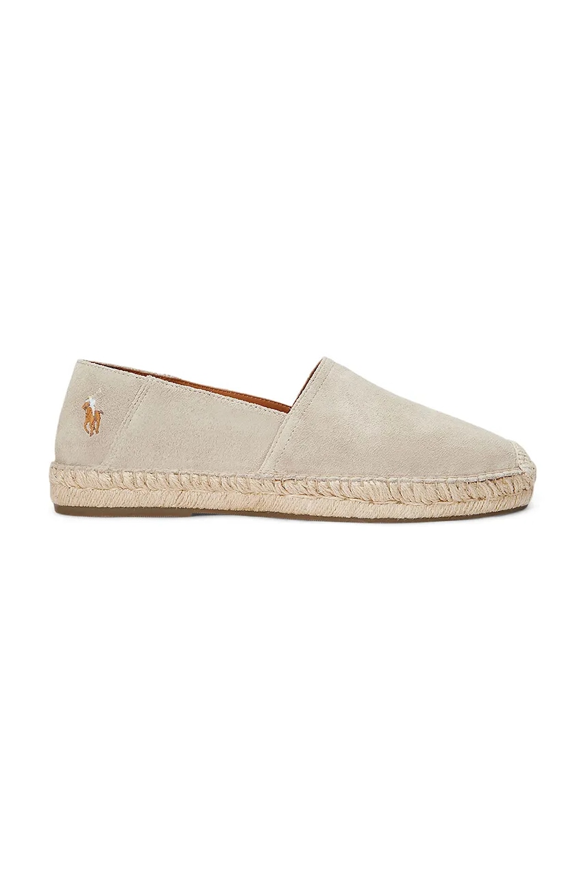 Εσπαντρίγιες σουέτ Polo Ralph Lauren Cevio Slip χρώμα: μπεζ, 803961282001