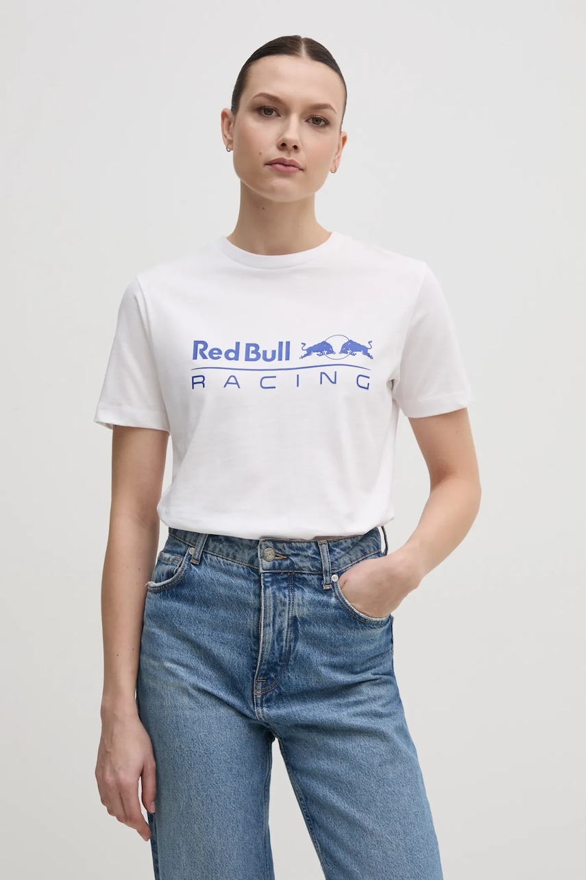 Βαμβακερό μπλουζάκι Red Bull Racing x Pepe Jeans STANDARD FIT TEE γυναικείο, χρώμα: άσπρο, RL500004