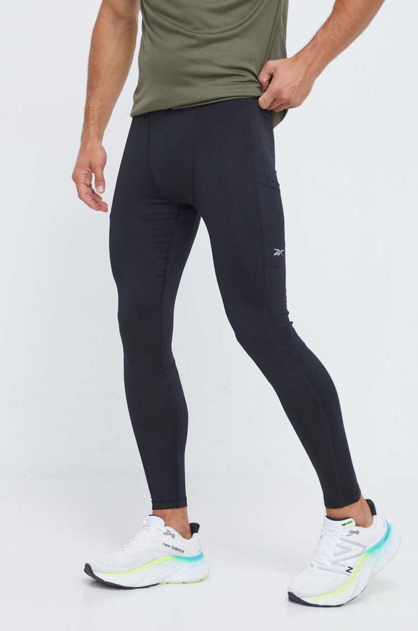 Κολάν για τρέξιμο Reebok Run Base Layer χρώμα: μαύρο