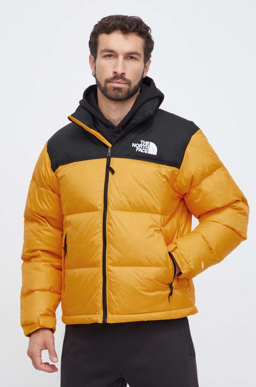 Μπουφάν με επένδυση από πούπουλα The North Face ανδρικό, χρώμα: κίτρινο