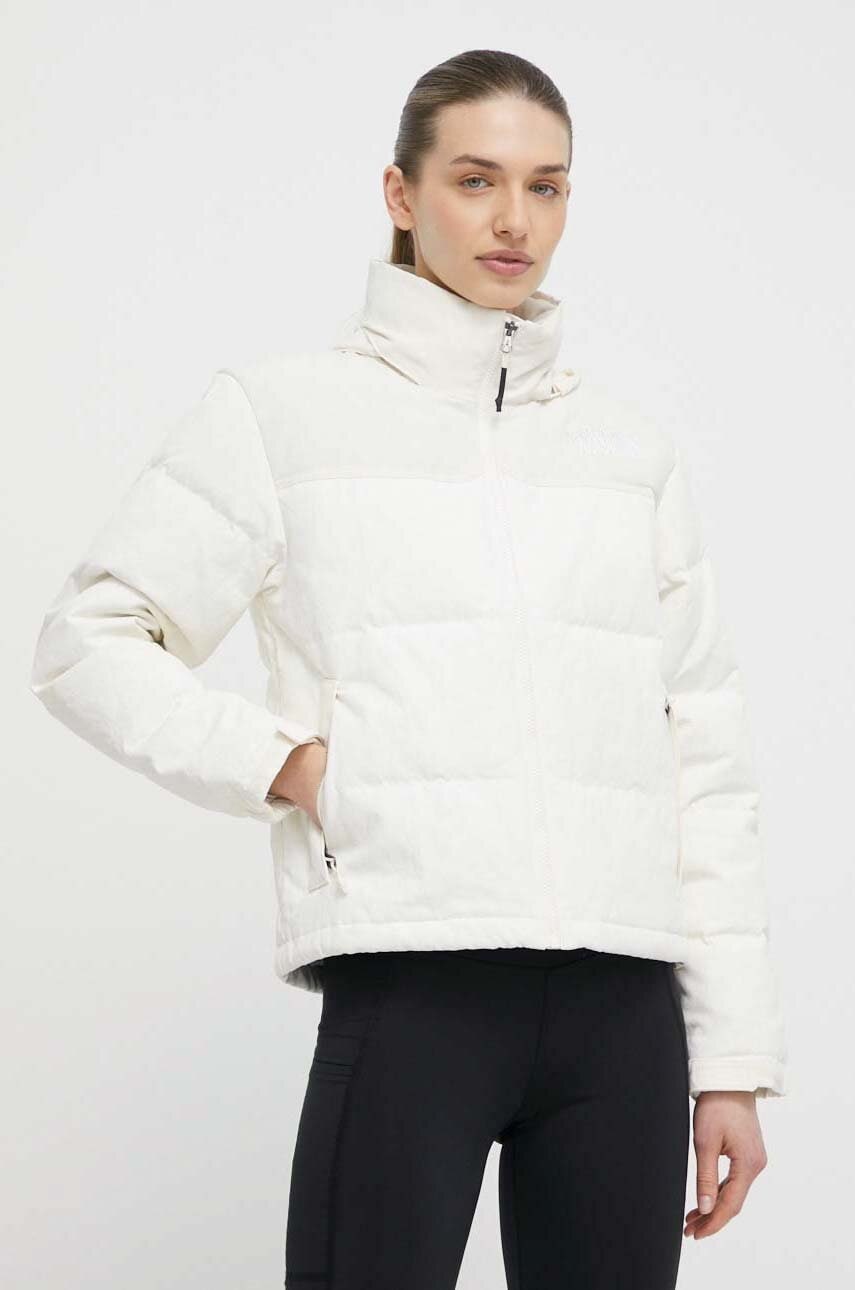 Μπουφάν με επένδυση από πούπουλα The North Face χρώμα: μπεζ