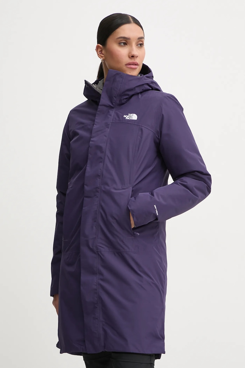 Πουπουλένιο αθλητικό μπουφάν The North Face Suzanne Triclimate 2.0 χρώμα: μοβ, NF0A89JM7O91