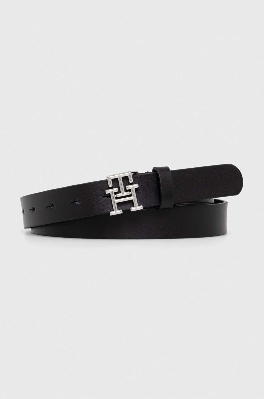 Δερμάτινη ζώνη Tommy Hilfiger χρώμα: μαύρο