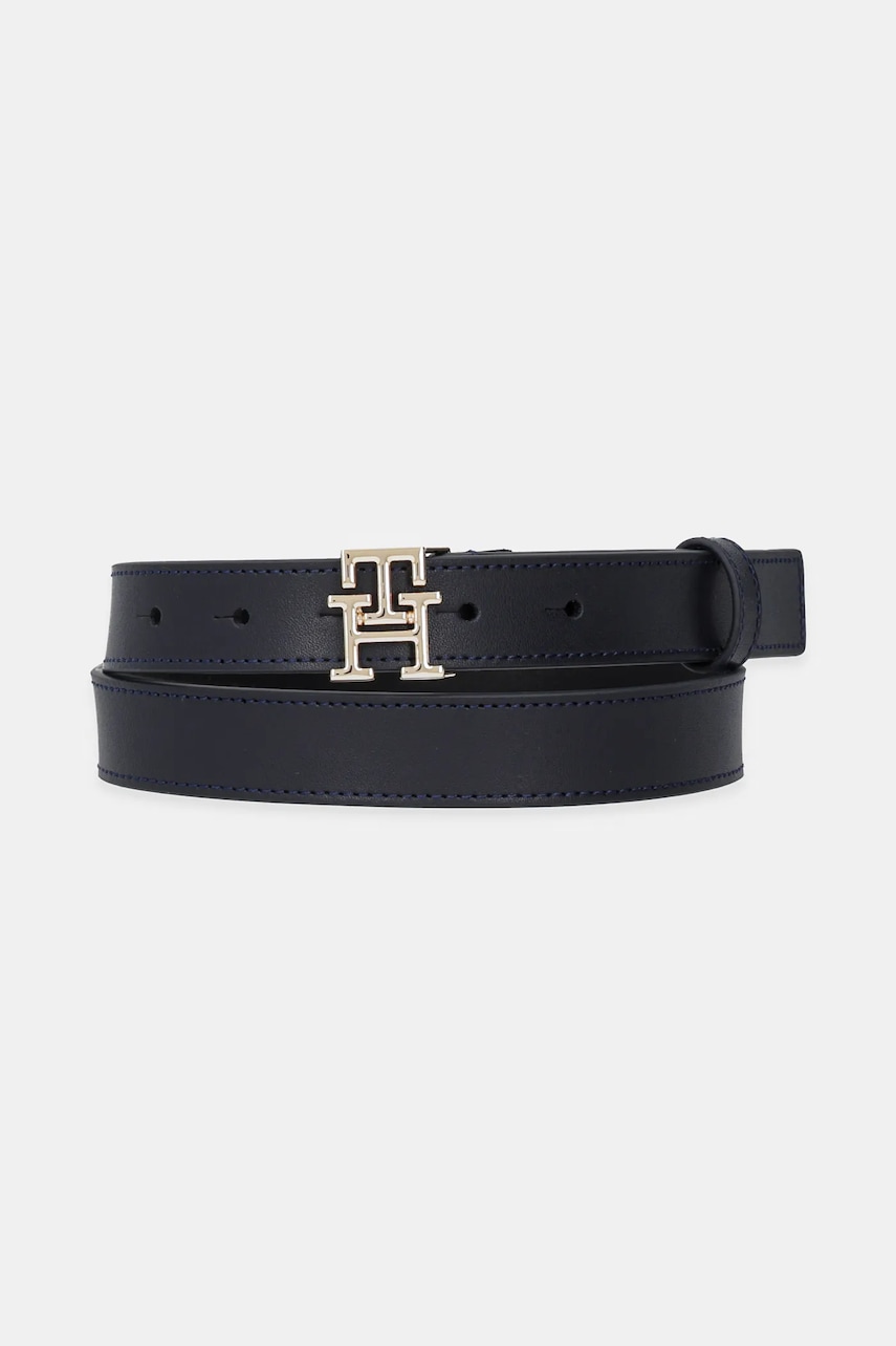 Δερμάτινη ζώνη Tommy Hilfiger γυναικεία, χρώμα: ναυτικό μπλε, AW0AW17496