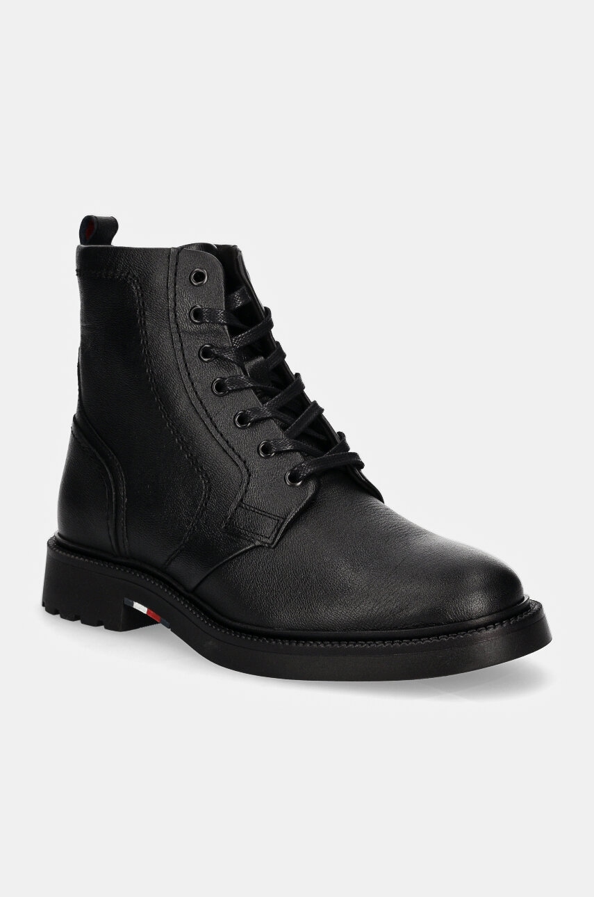 Δερμάτινα παπούτσια Tommy Hilfiger HILFIGER COMFORT LWT LTH BOOT χρώμα: μαύρο, FM0FM05183