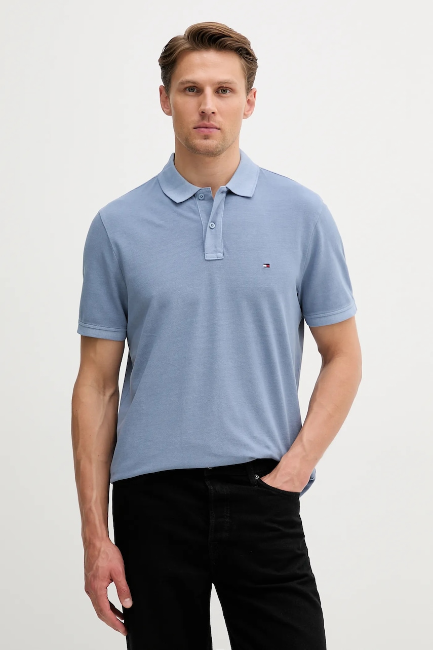 Βαμβακερό μπλουζάκι πόλο Tommy Hilfiger χρώμα: μπεζ, MW0MW34757