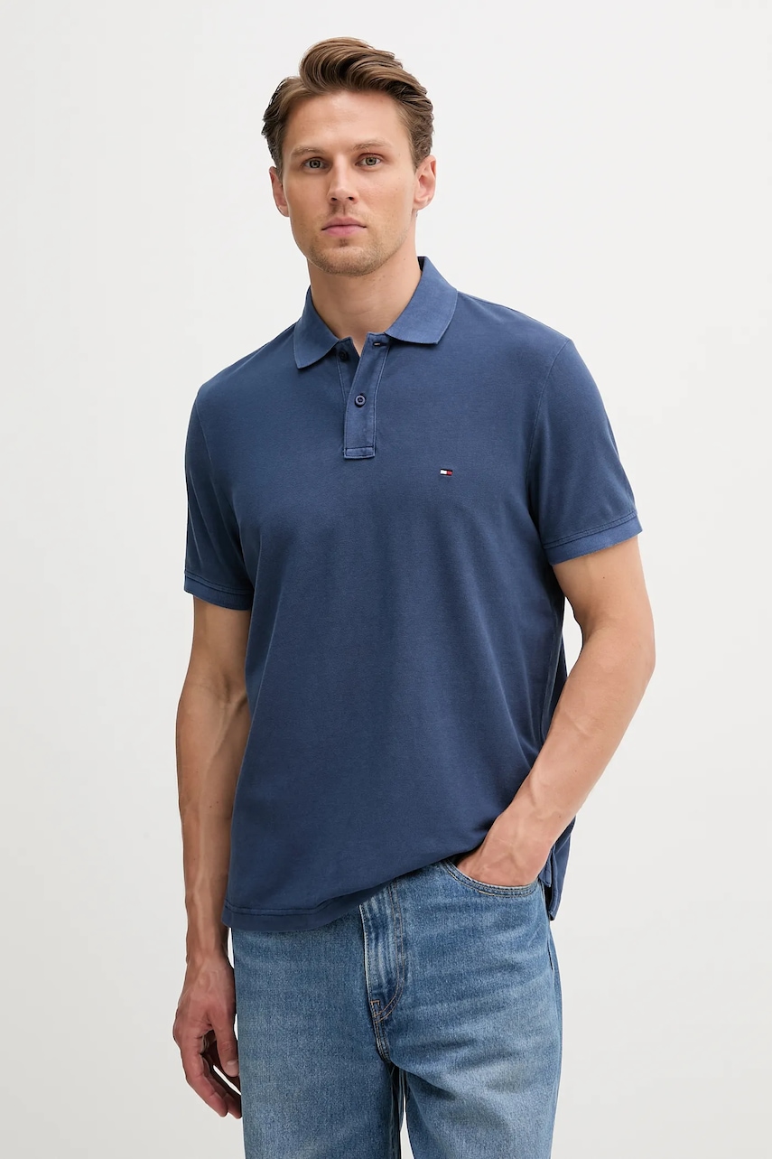 Βαμβακερό μπλουζάκι πόλο Tommy Hilfiger χρώμα: μπεζ, MW0MW34757