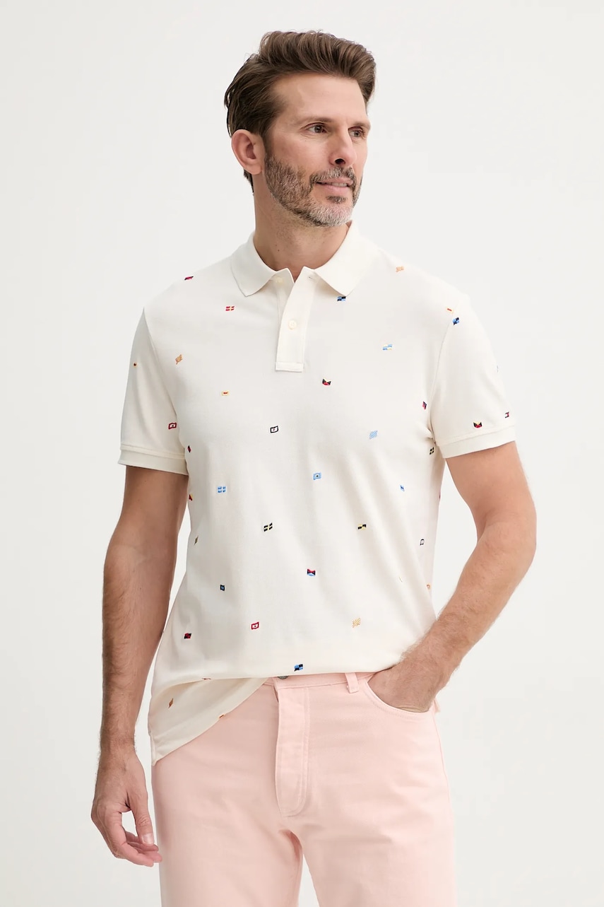 Πόλο Tommy Hilfiger χρώμα: μπεζ, MW0MW39044