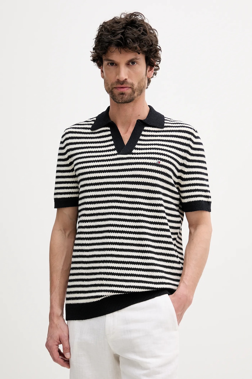 Πόλο Tommy Hilfiger χρώμα: ναυτικό μπλε, MW0MW39531