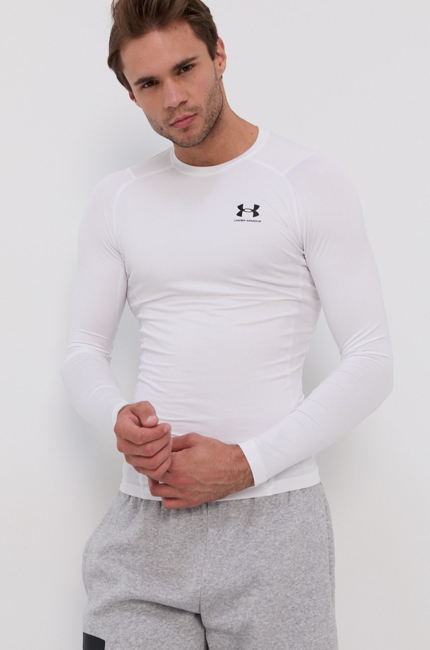 Μακρυμάνικο προπόνησης Under Armour χρώμα: άσπρο