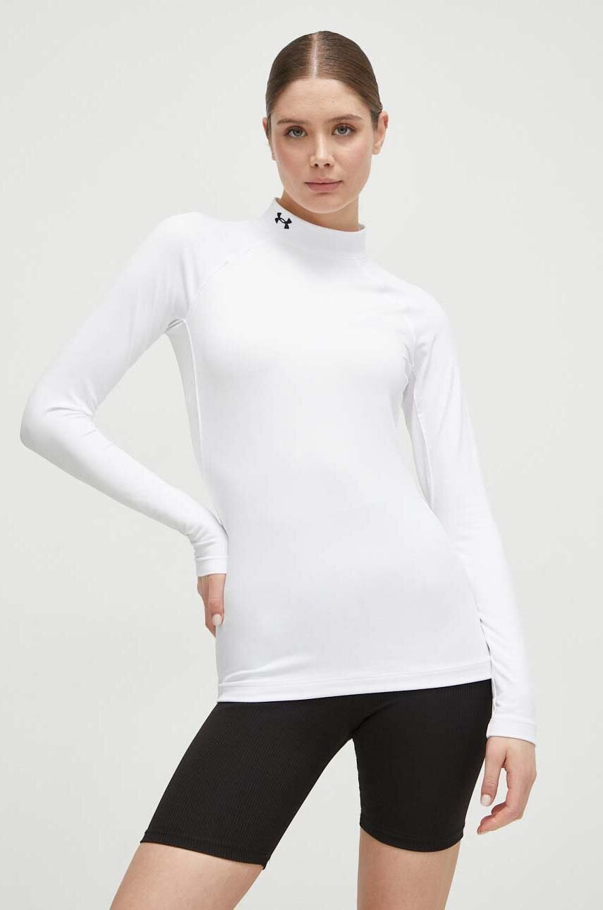 Μακρυμάνικο προπόνησης Under Armour ColdGear Authentics χρώμα: άσπρο