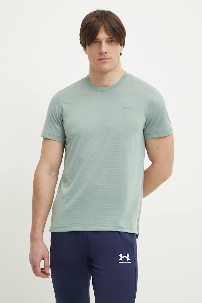 Μπλουζάκι για τρέξιμο Under Armour Launch χρώμα: μαύρο, 1382582