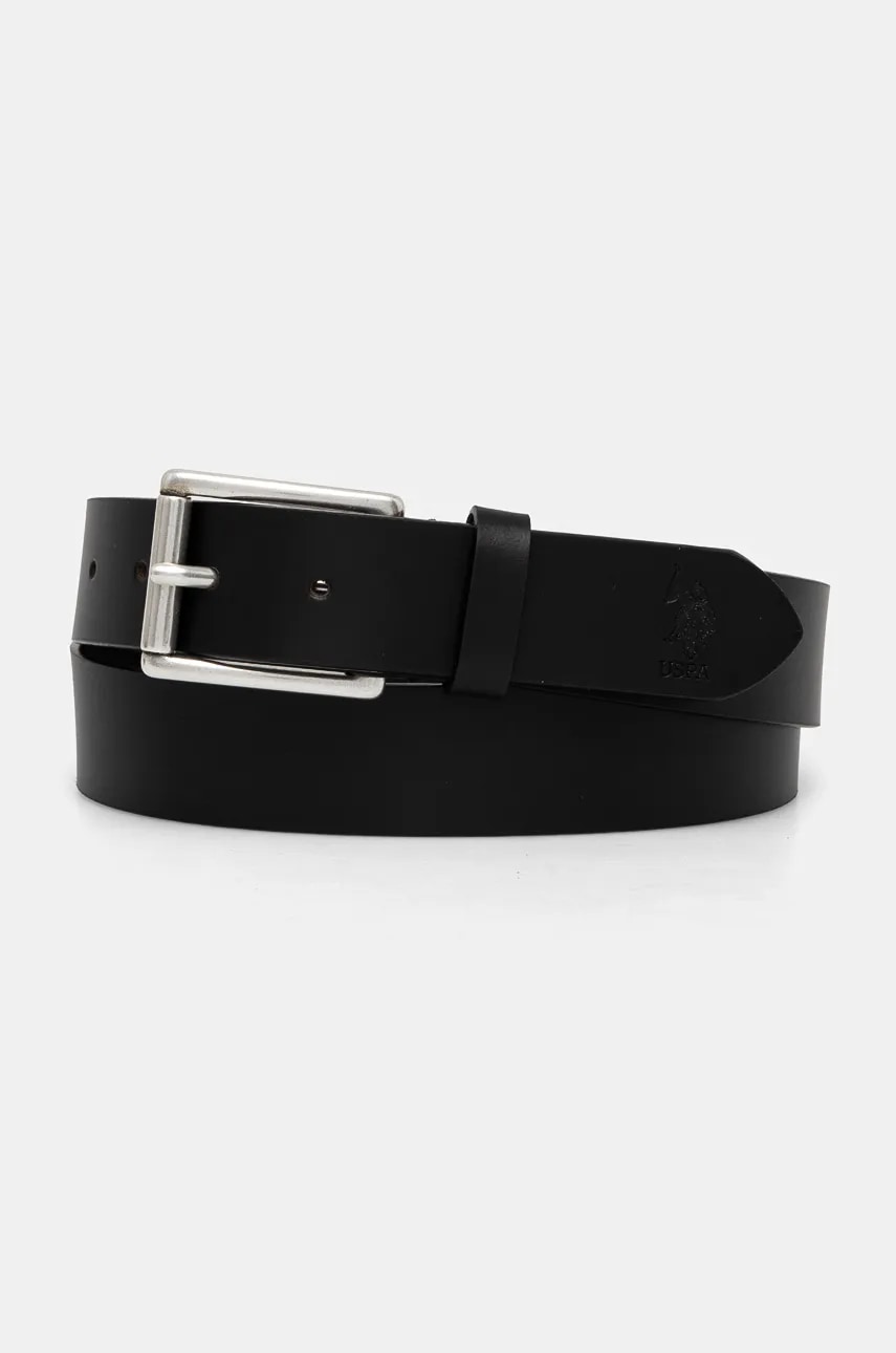 Δερμάτινη ζώνη U.S. Polo Assn. Hitchcock χρώμα: μαύρο, AIUH32315MHA