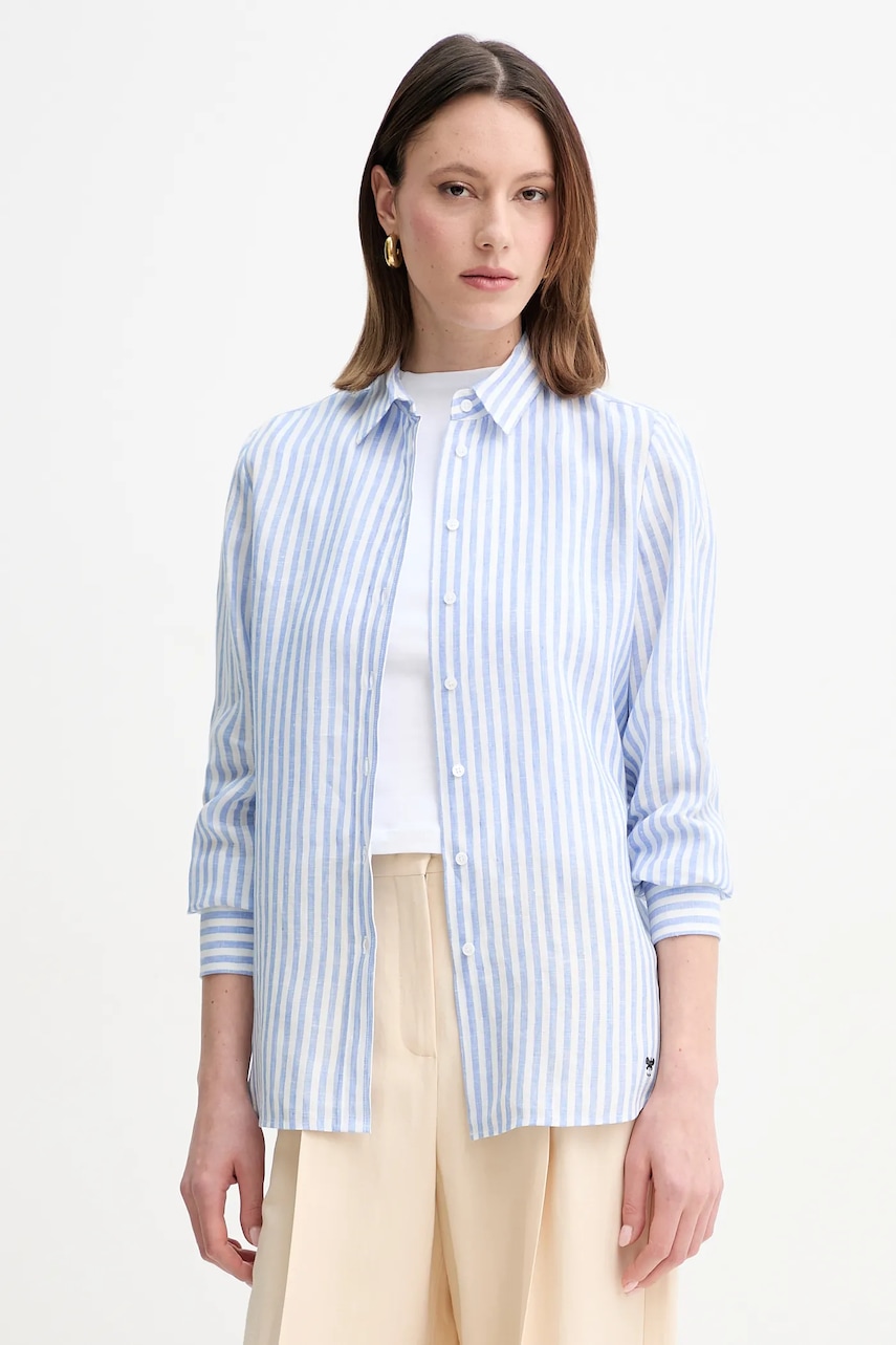 Πουκάμισο από λινό Weekend Max Mara χρώμα: πολύχρωμο, 2515111052600