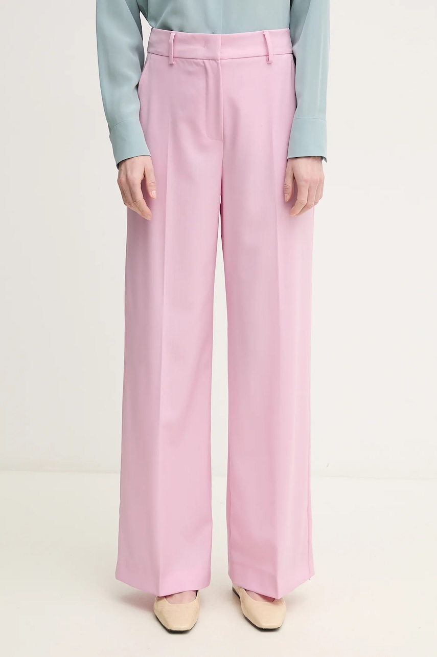 Μάλλινα παντελόνια Weekend Max Mara χρώμα: μοβ, 2515131041600