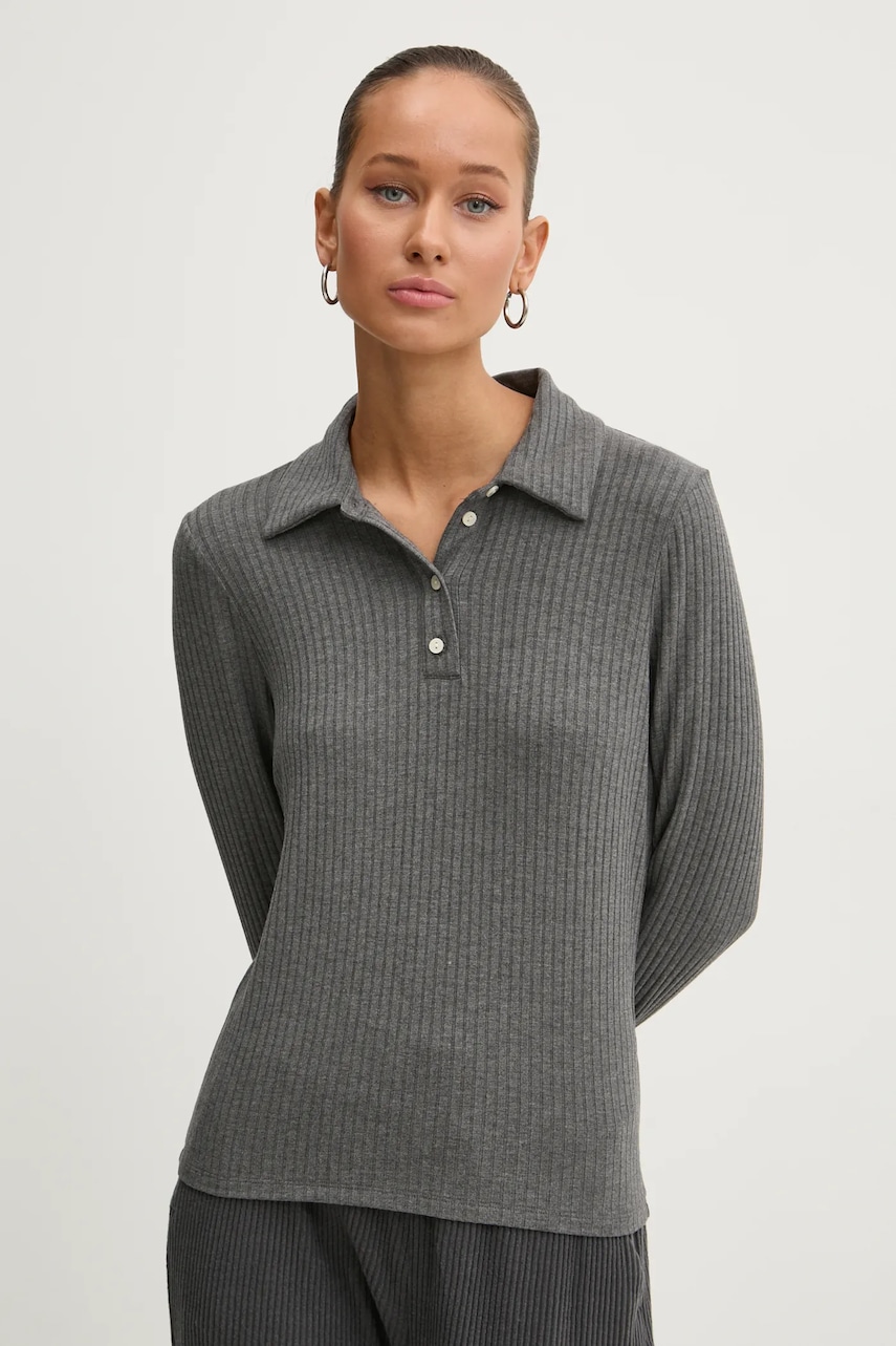 Μακρυμάνικο Abercrombie & Fitch χρώμα: γκρι, KI139-4788