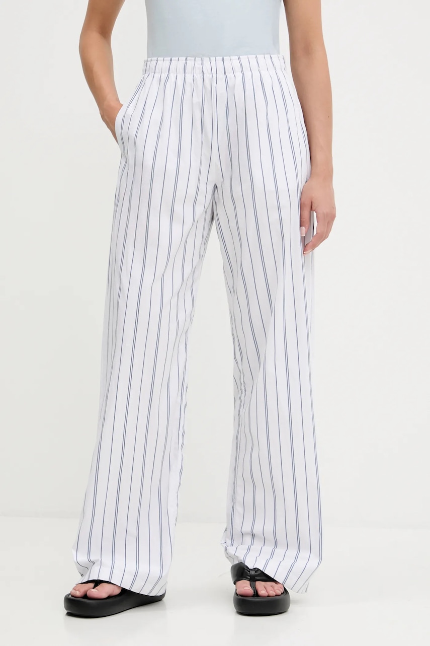 Βαμβακερό παντελόνι Abercrombie & Fitch χρώμα: άσπρο, KI156-5289