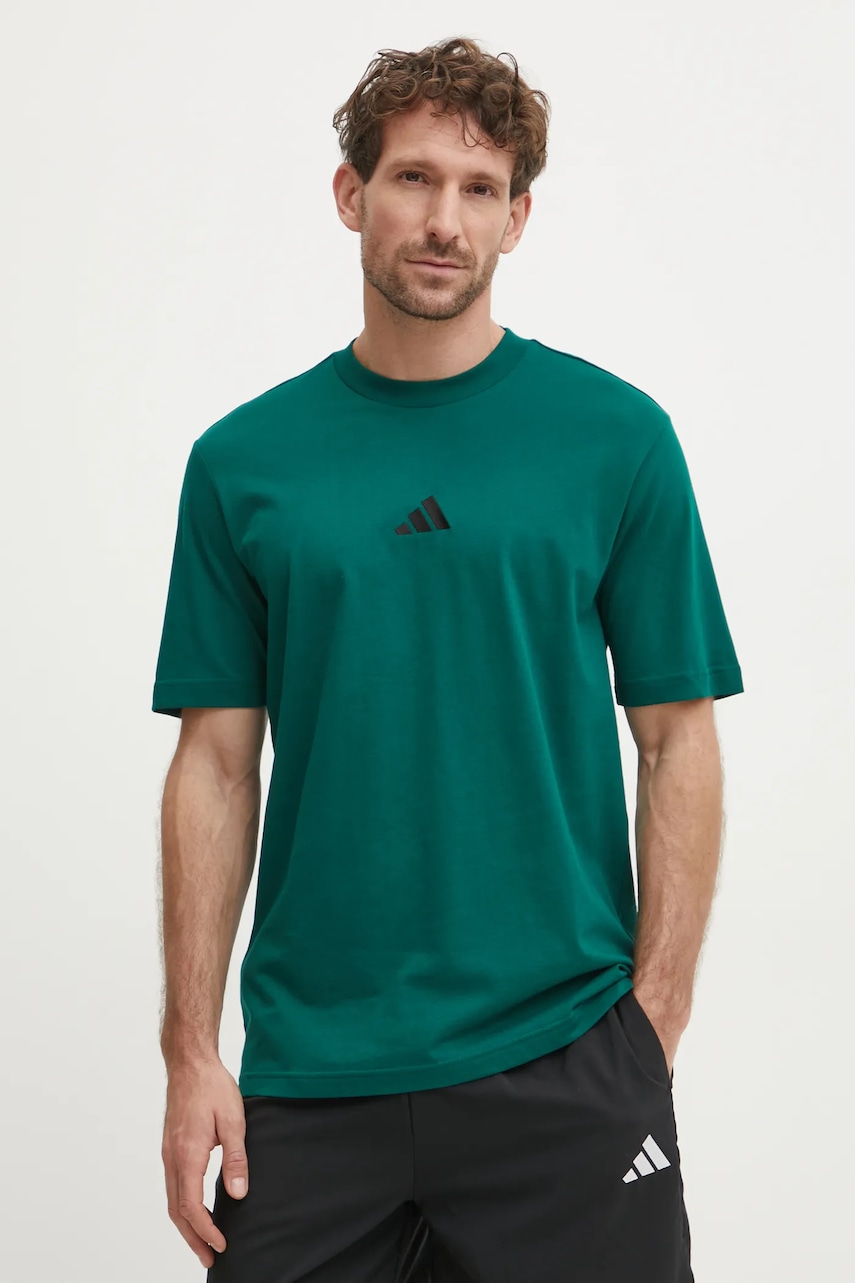 Βαμβακερό μπλουζάκι adidas Essential ανδρικά, χρώμα: πράσινο, JF1096