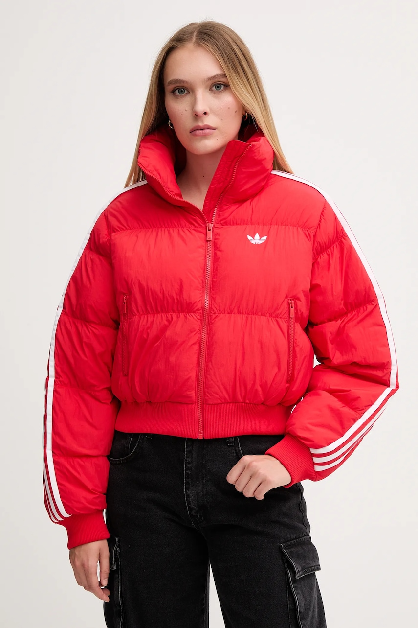 Μπουφάν adidas Originals Cropped Puffer χρώμα: κόκκινο, JX2966