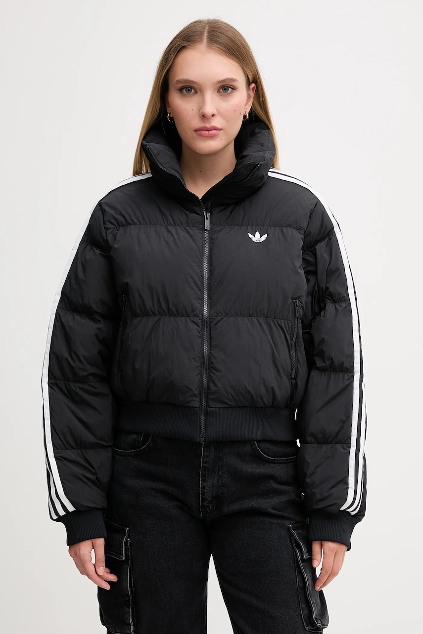 Μπουφάν adidas Originals Cropped Puffer χρώμα: μαύρο, JX2970
