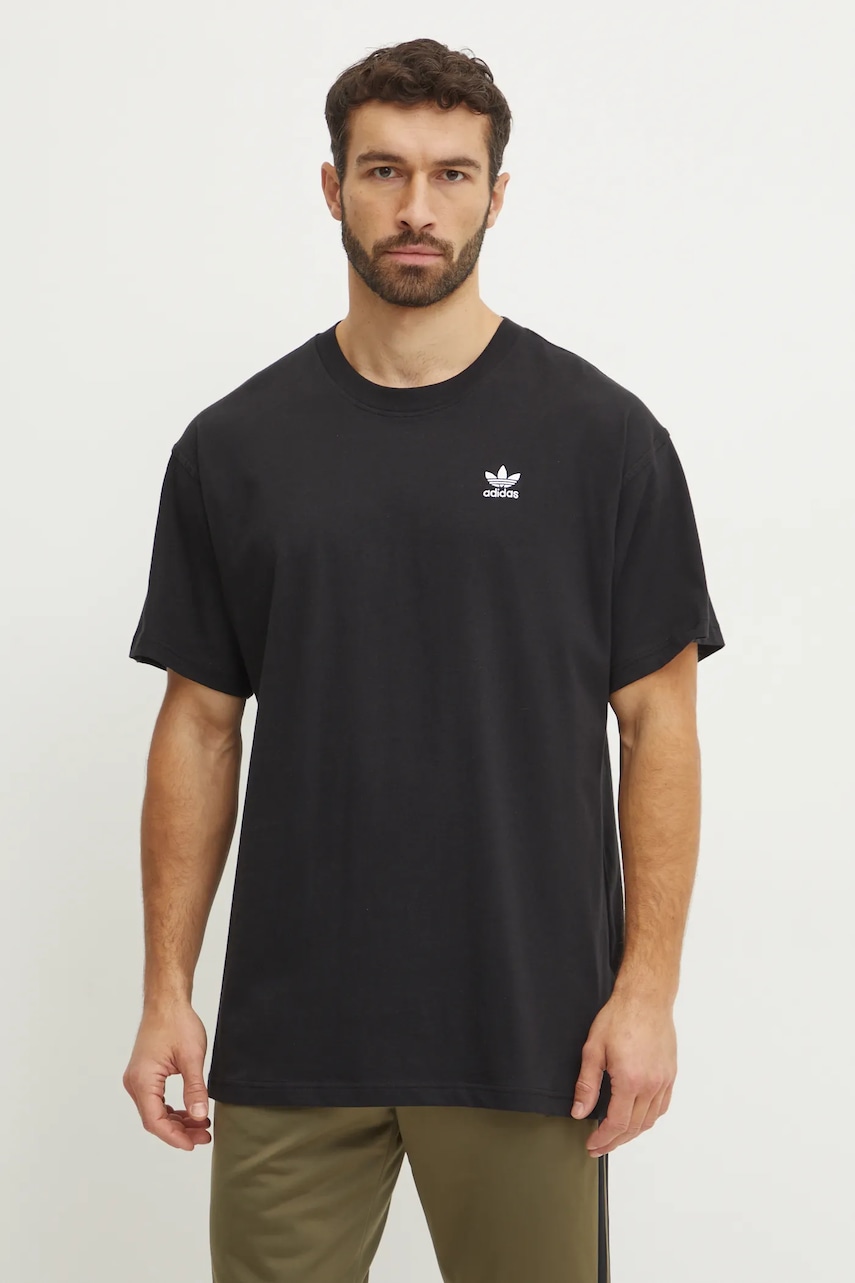 Βαμβακερό μπλουζάκι adidas Originals Essential ανδρικό, χρώμα: μαύρο, JD0349