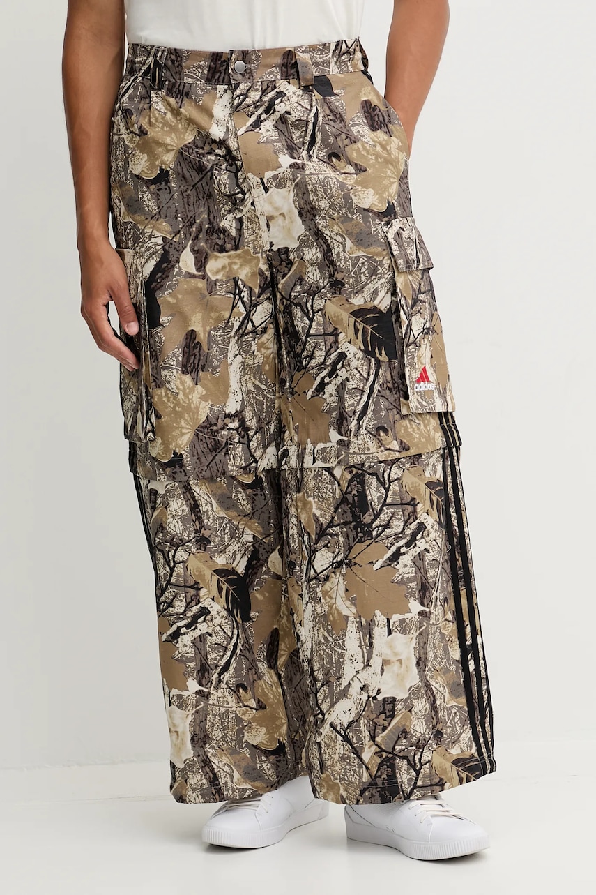 Βαμβακερό παντελόνι adidas Originals OG Camo Pant ανδρικό, χρώμα: μπεζ, KD6256