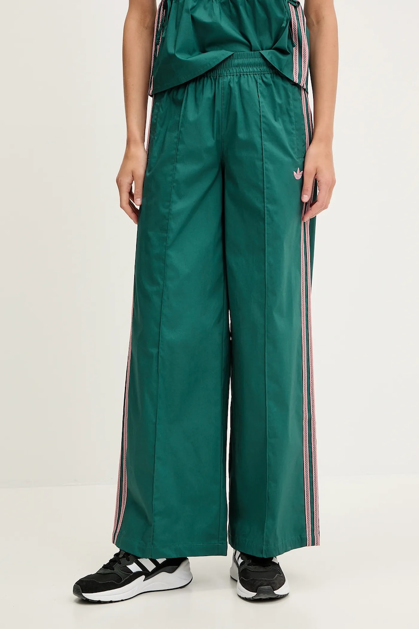 Παντελόνι adidas Originals Wideleg Pant χρώμα: τιρκουάζ, KC0677