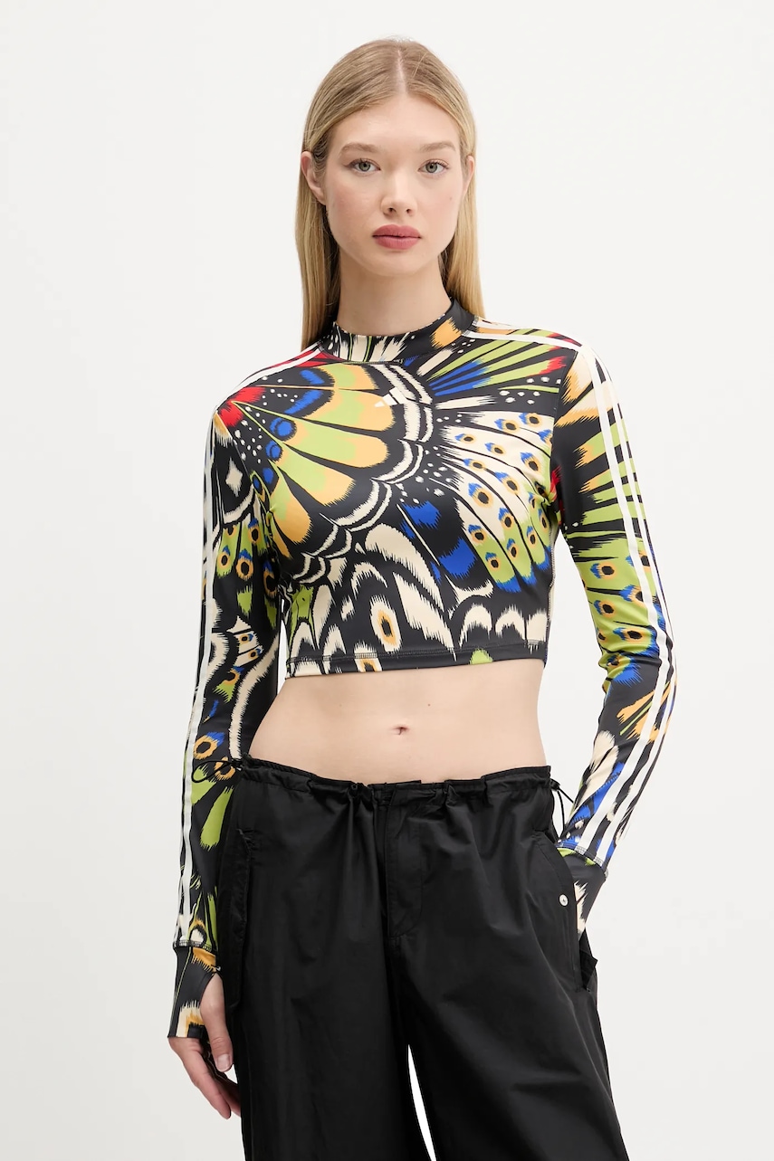 Μακρυμάνικο adidas x Farm Rio χρώμα: μαύρο, JL8650