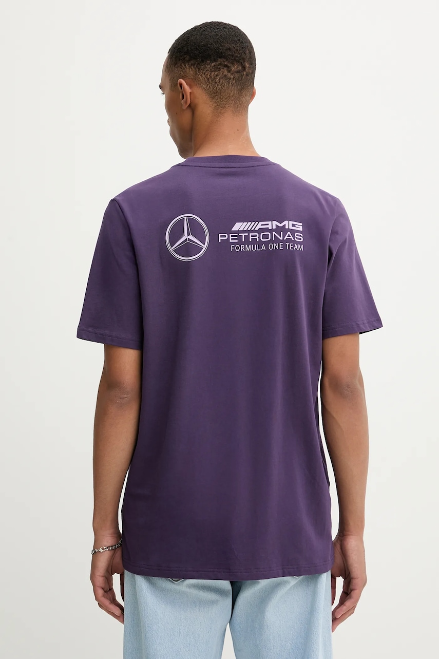 Βαμβακερό μπλουζάκι adidas x Mercedes ανδρικά, χρώμα: μοβ, JX8814