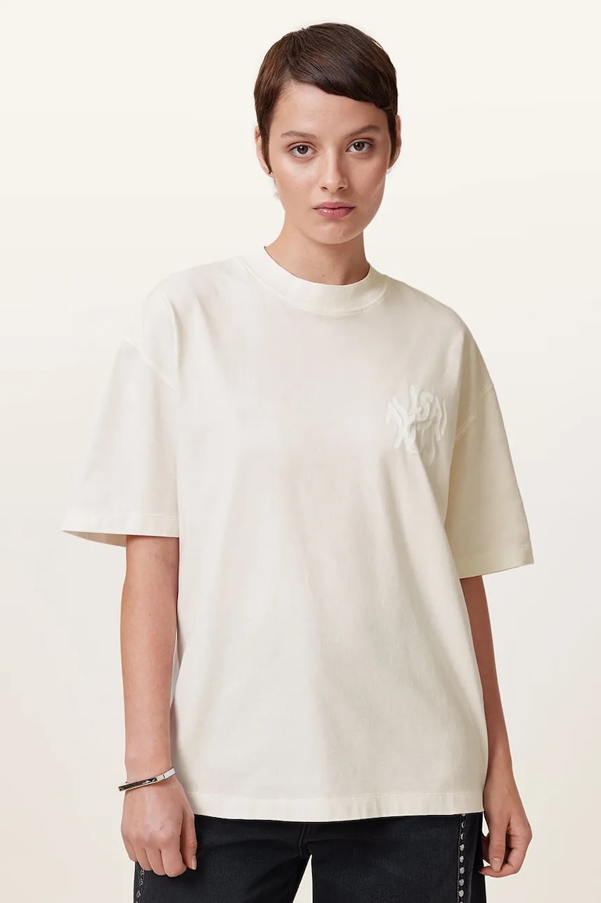Βαμβακερό μπλουζάκι AllSaints ORLANDO ETTA χρώμα: άσπρο, W267JB