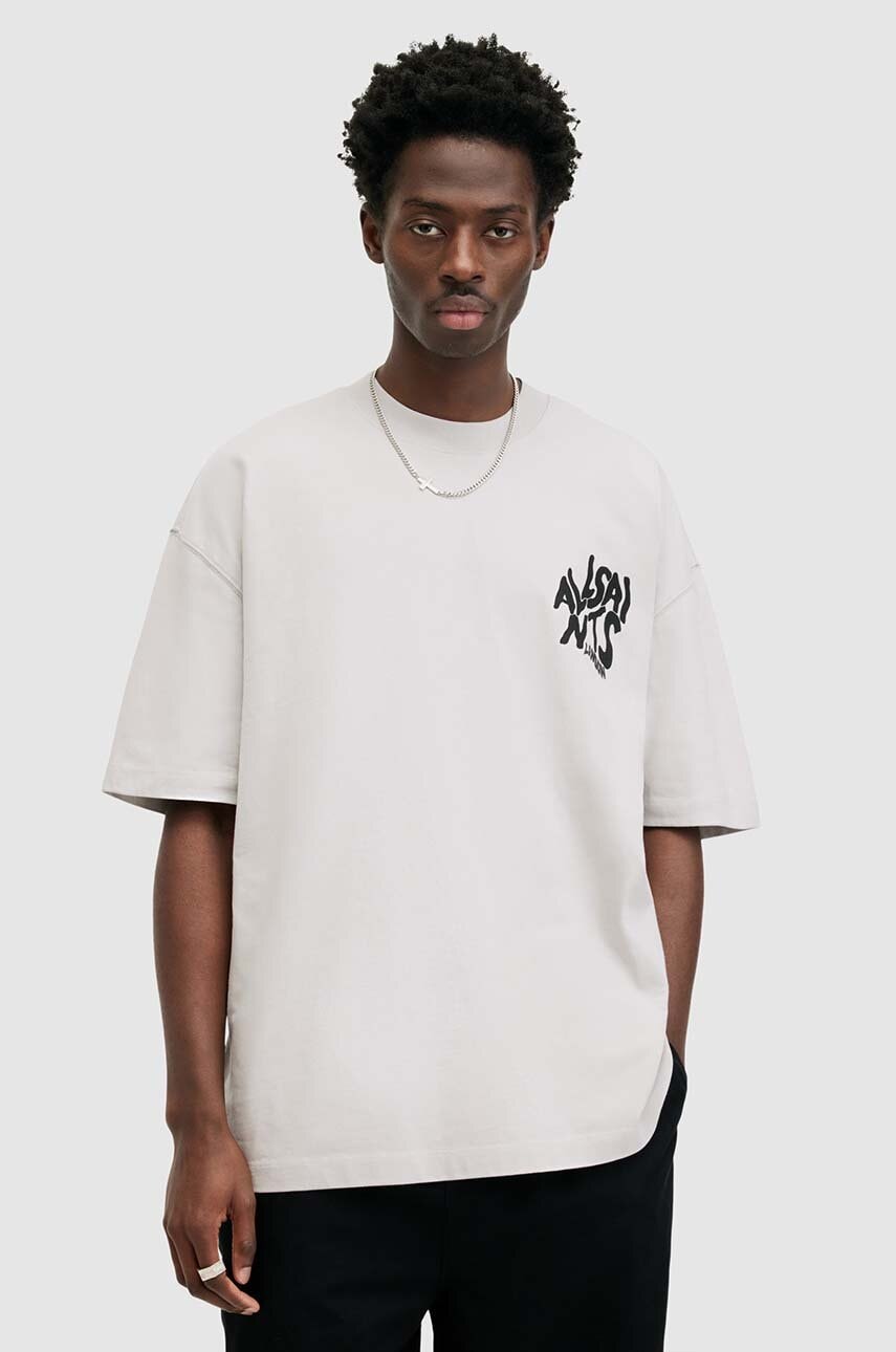Βαμβακερό μπλουζάκι AllSaints ORLANDO SS ανδρικό, χρώμα: άσπρο, M022PA