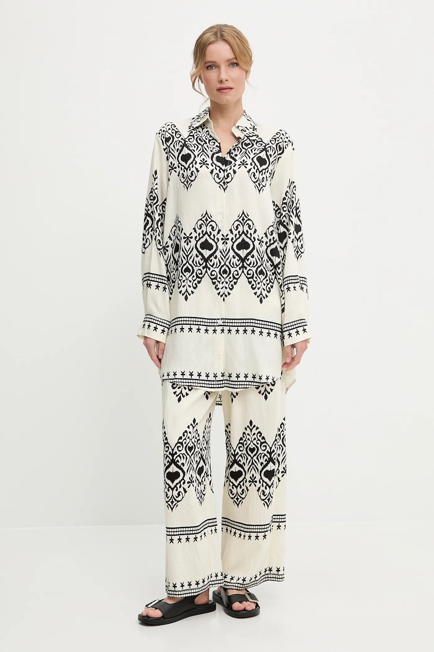 Πουκάμισο και παντελόνι Answear.LAB χρώμα: μπεζ