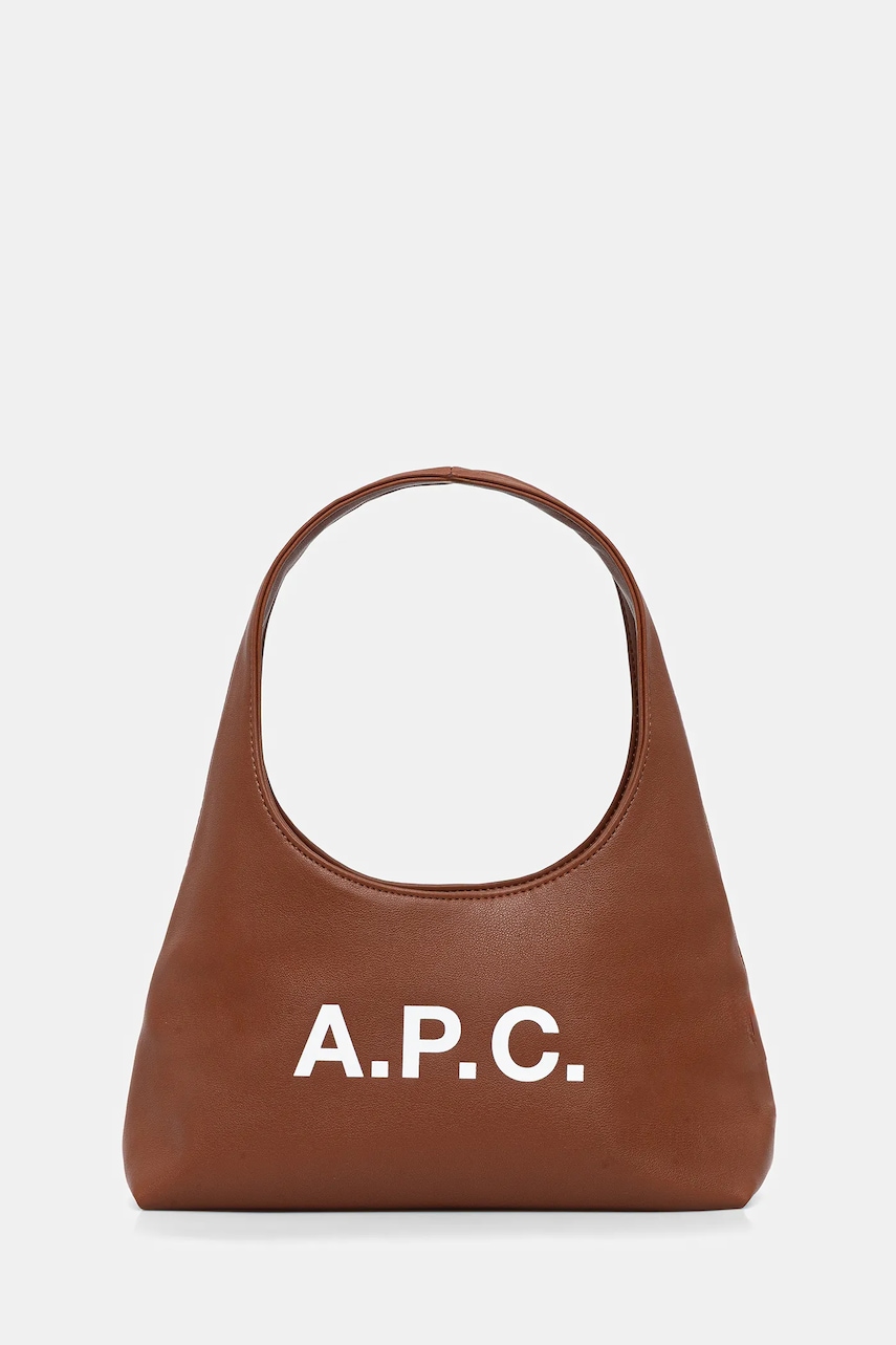 Τσάντα A.P.C. baby ninon shoulder χρώμα: καφέ, PUAAT.F67027