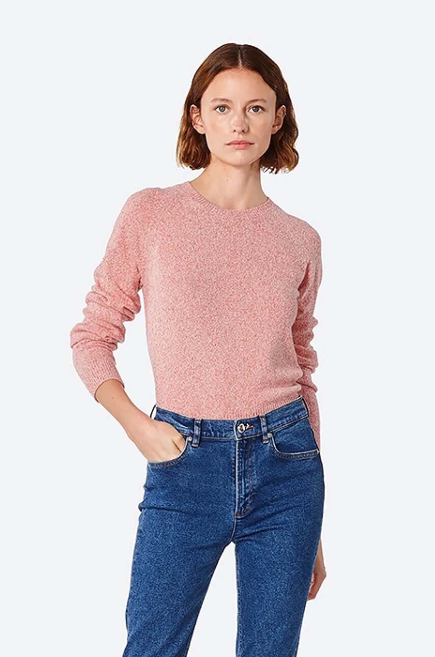 Πουλόβερ με προσθήκη μαλλιού A.P.C. Pull Axelle γυναικείο, χρώμα: ροζ F30