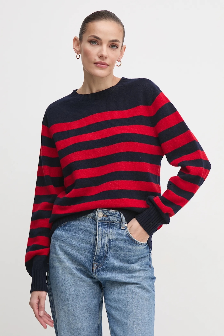 Μάλλινο πουλόβερ Barbour Barbour x Alexa Chung γυναικείο, χρώμα: ναυτικό μπλε, LKN1607