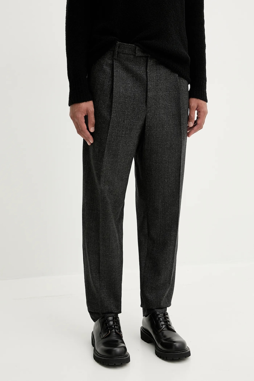 Μάλλινα παντελόνια BARENA VENEZIA Pantalone Masco ανδρικά, χρώμα: μαύρο, PAU5500.501