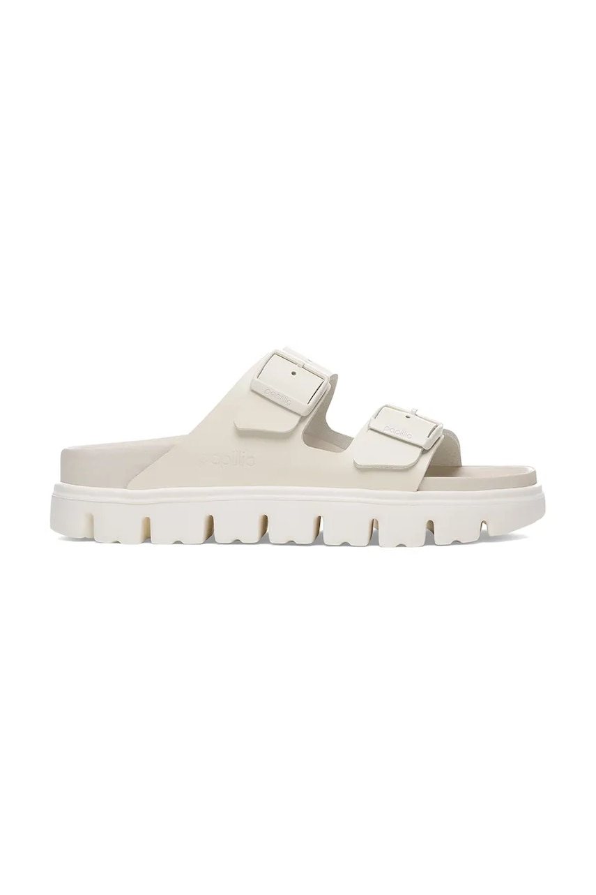Δερμάτινες παντόφλες Birkenstock Arizona Chunky Exq Birkenstock x Papillio γυναικείες, χρώμα: μπεζ, 1029067