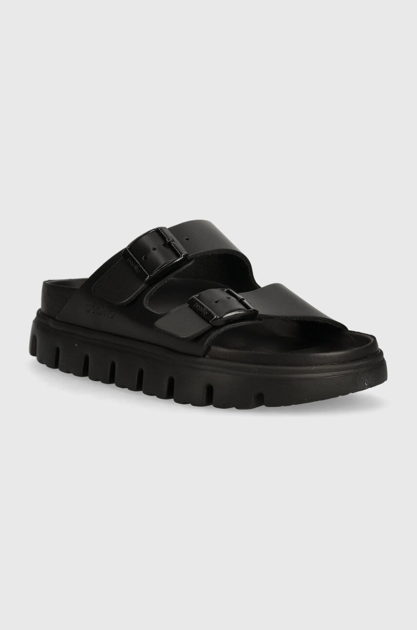 Δερμάτινες παντόφλες Birkenstock BIRKENSTOCK X PAPILLIO Arizona Chunky Exq γυναικείες, χρώμα: μαύρο, 1024565