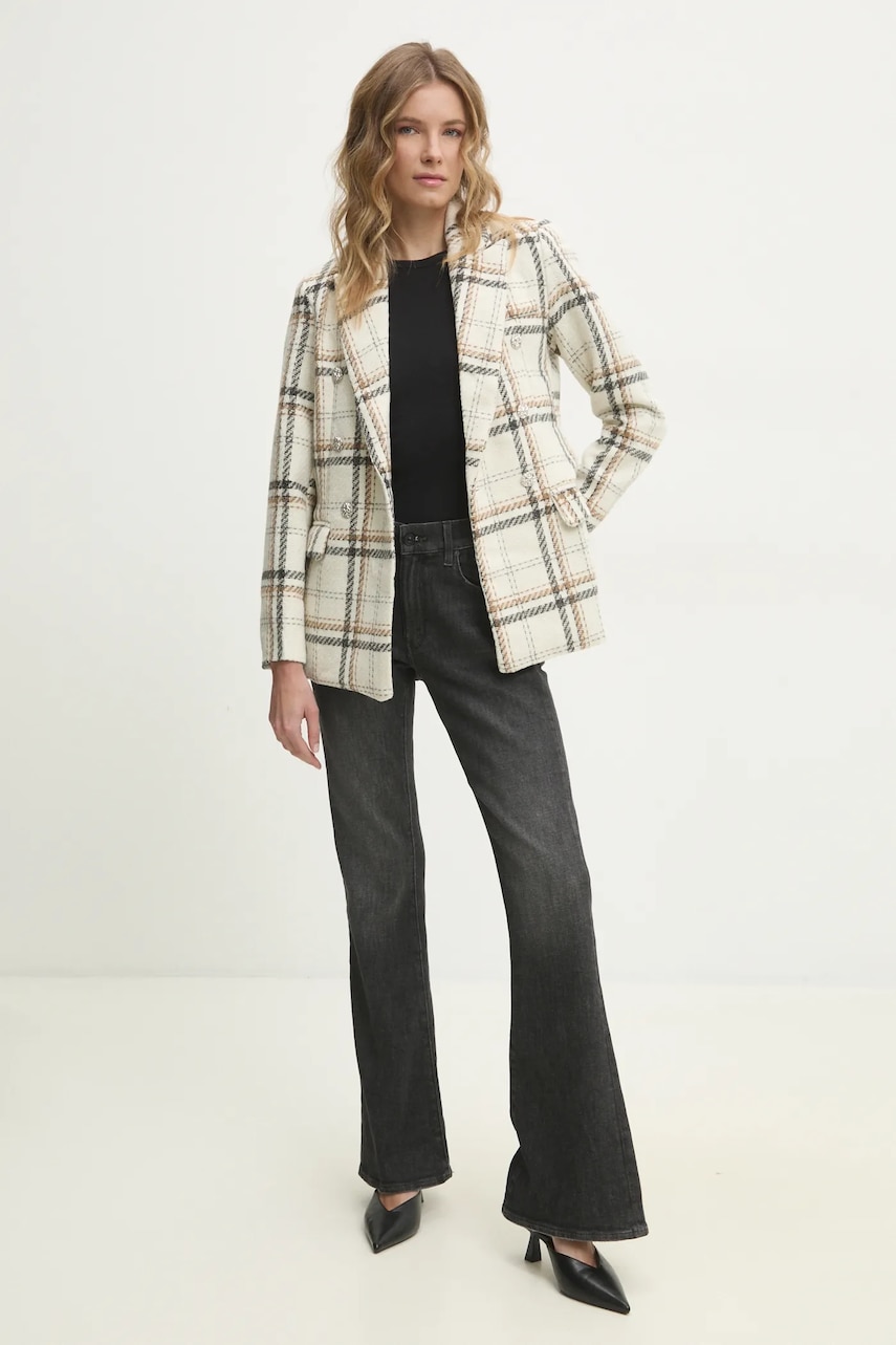 Βαμβακερό blazer Answear.LAB χρώμα: μπεζ