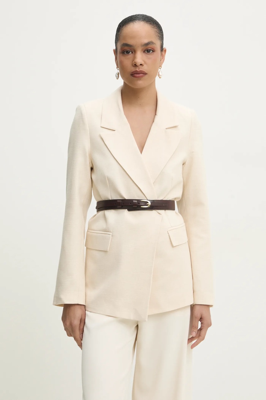 Βαμβακερό blazer Answear.LAB χρώμα: μπεζ
