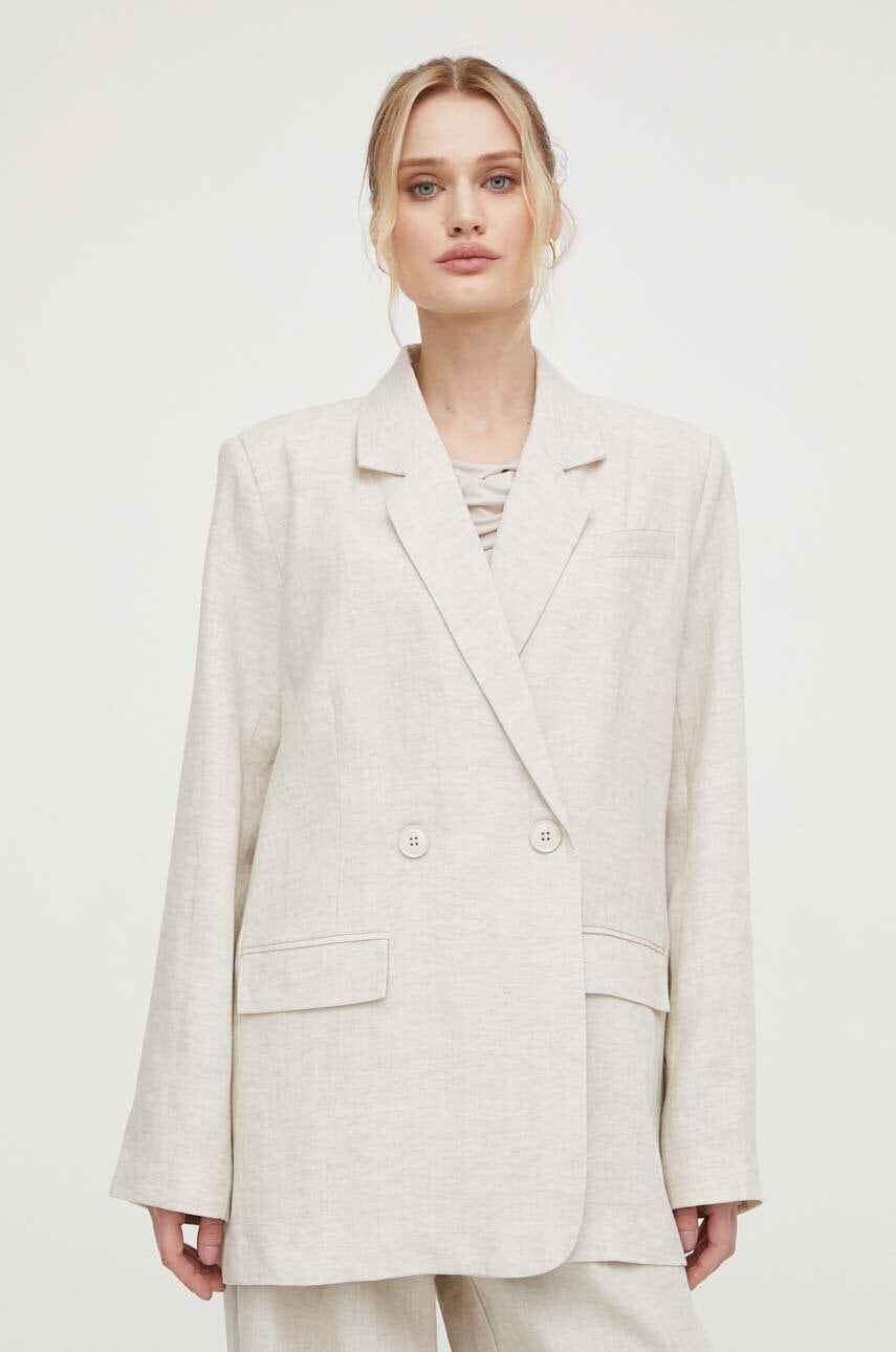 Blazer με μείγμα λινών Gestuz χρώμα: μπεζ