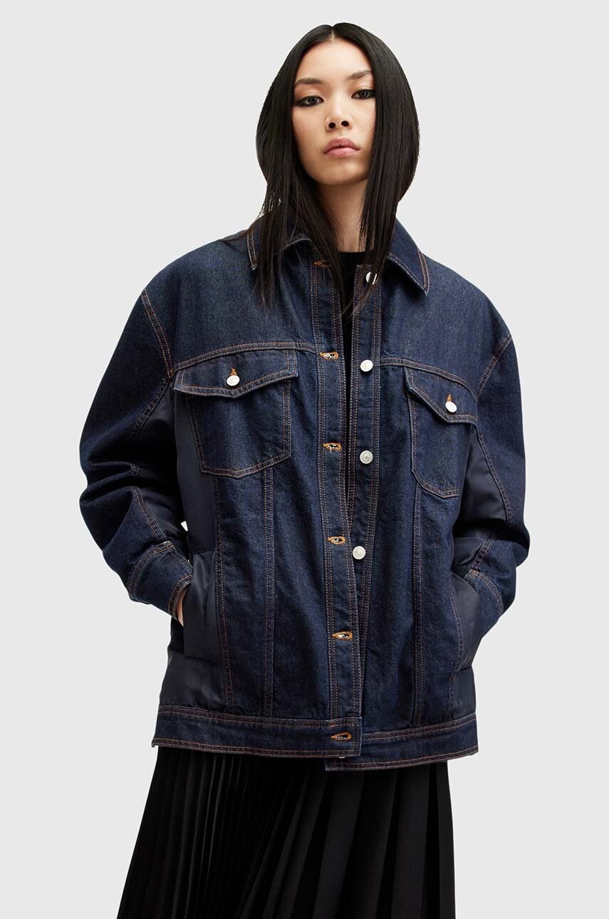 Μπουφάν bomber AllSaints DILLAN BOMBER γυναικείο, χρώμα: ναυτικό μπλε, W007OA