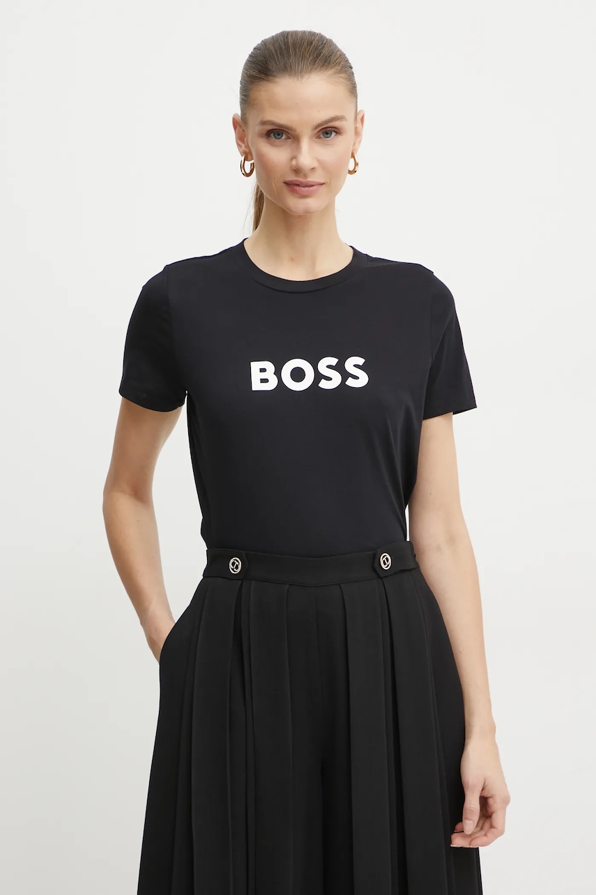 Βαμβακερό μπλουζάκι BOSS Orange BOSS ORANGE γυναικείο, χρώμα: ροζ, 50501139