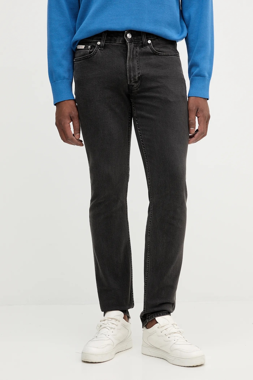 Τζιν παντελόνι Calvin Klein Jeans χρώμα: μαύρο, LV04RB738G