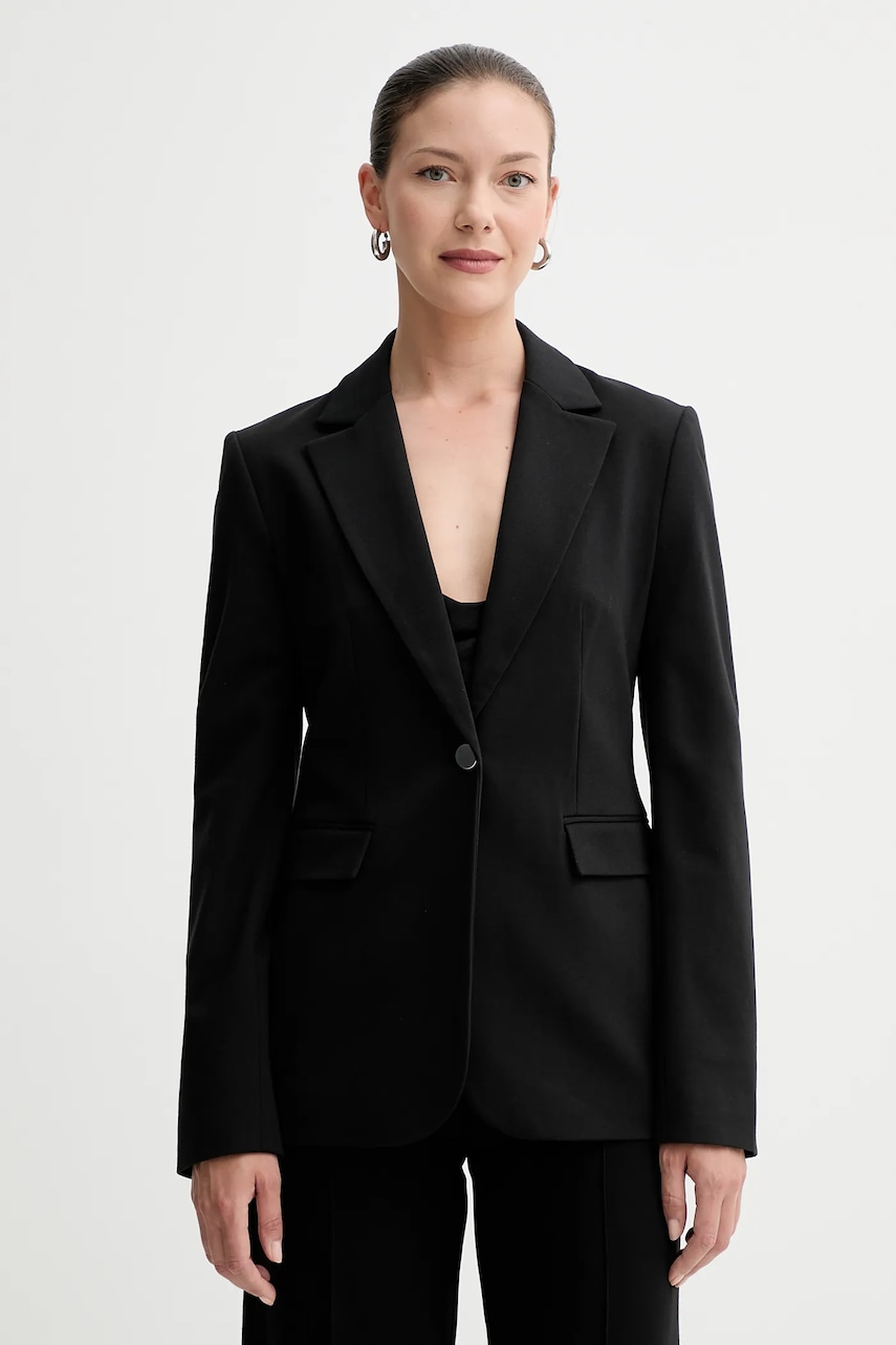 Σακάκι Calvin Klein χρώμα: μαύρο, LV044B491G